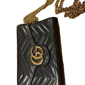 Gucci gold chain wallet purse - marmot